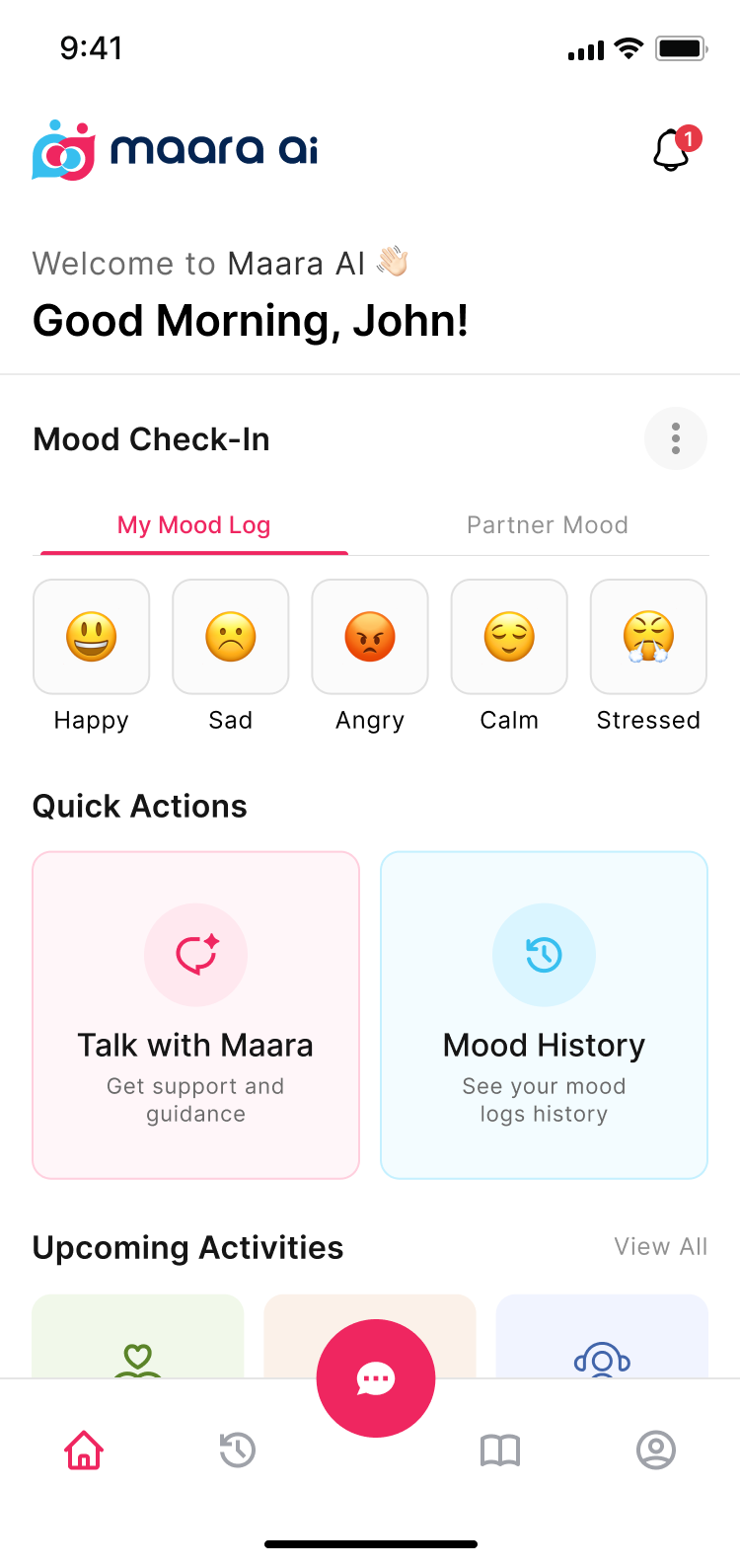 MAARA AI — home screen
